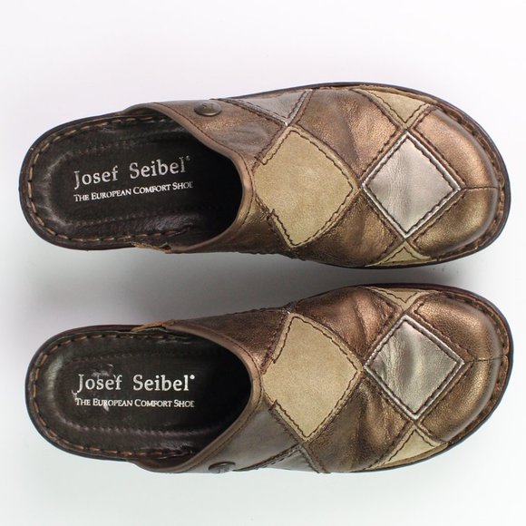 Josef Seibel mules patchwork copper bronze suede - Picture 4 of 8